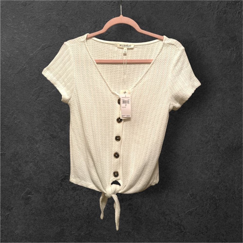 Workshop Republic Clothing WHITE Button-Down Shirt size Small